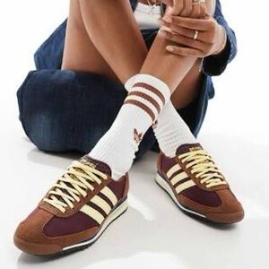 Adidas Women's Burgundy and Brown Sneakers